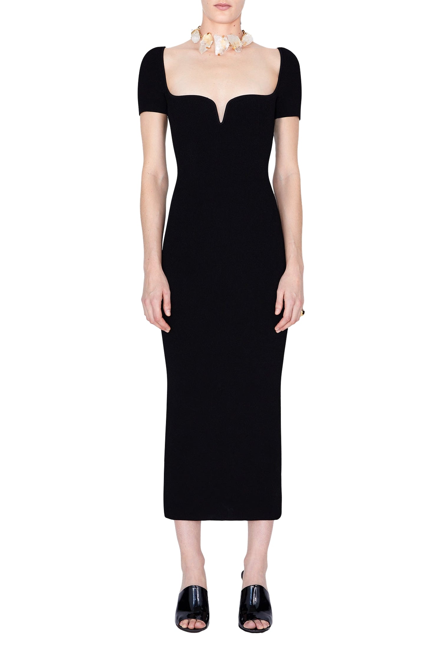 Robe Gaia à manches courtes - Black