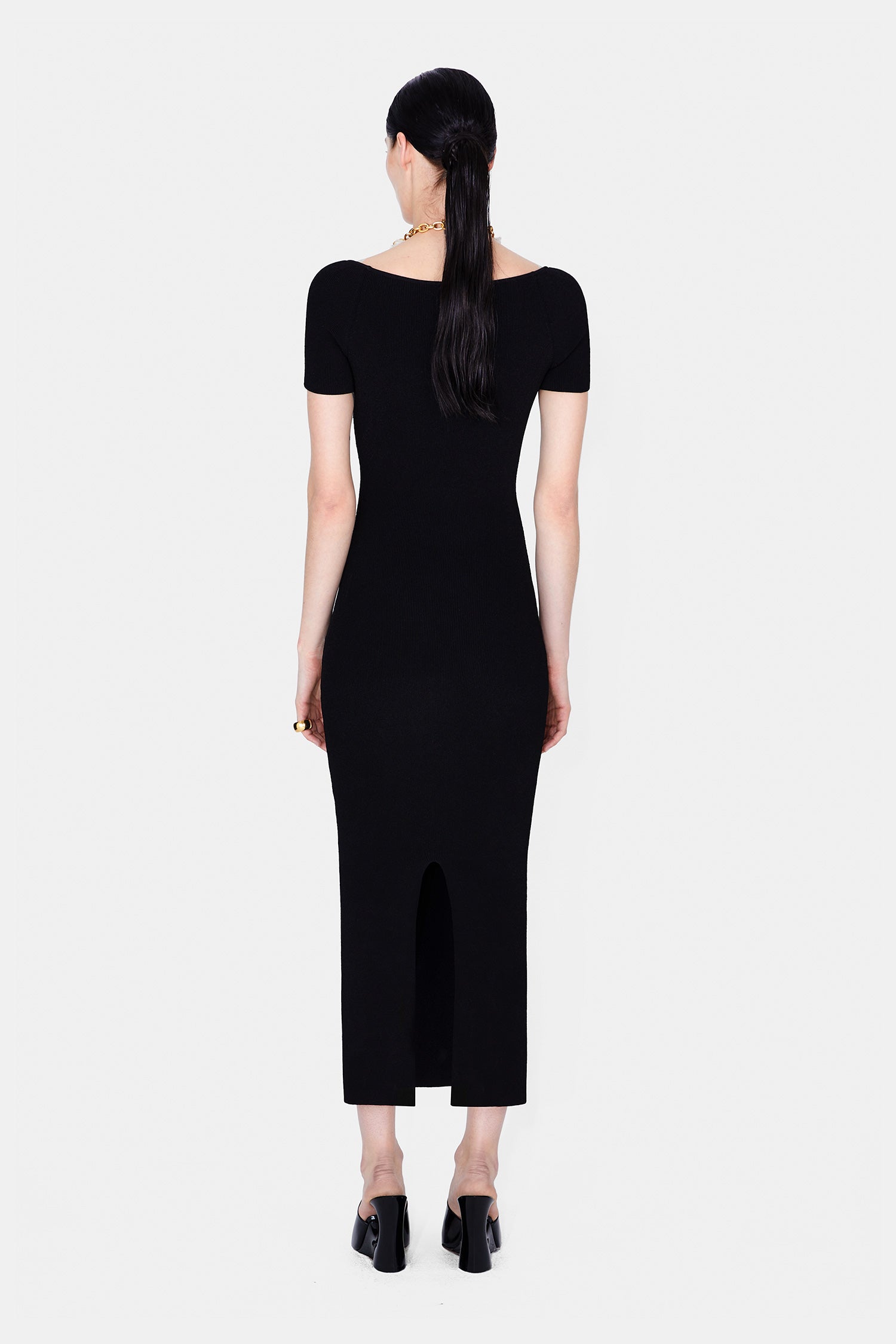 Robe Gaia à manches courtes - Black