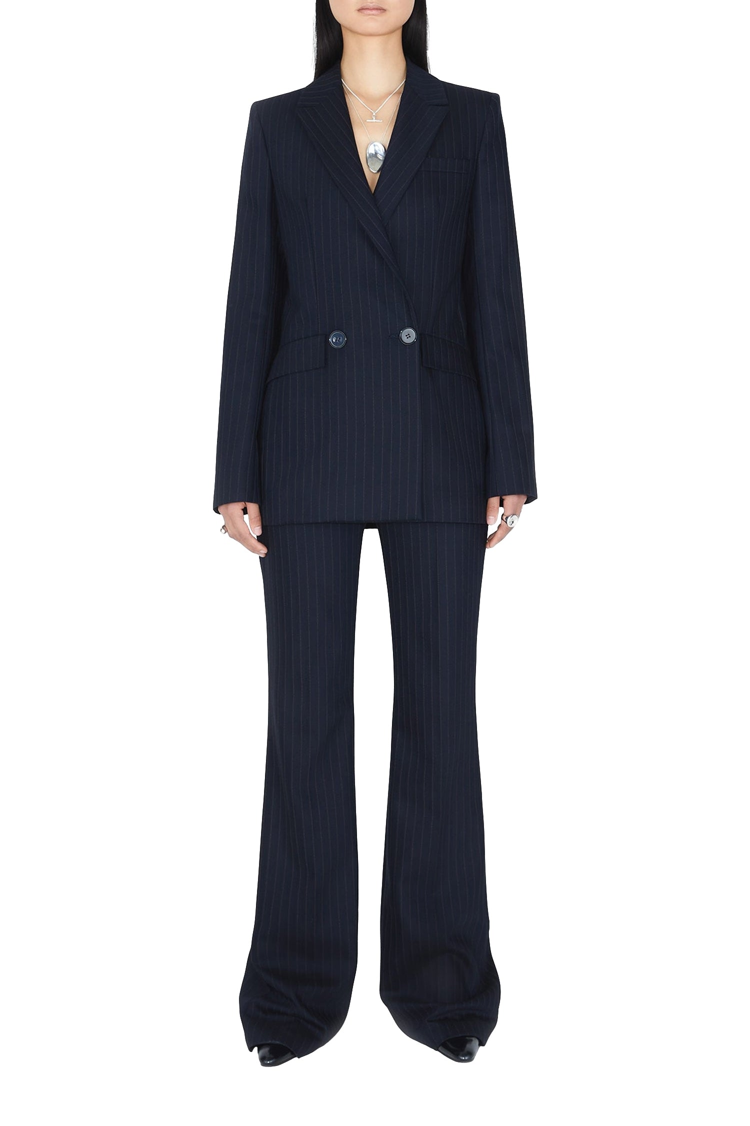 Blazer Boyfriend en laine - Midnight & Creme