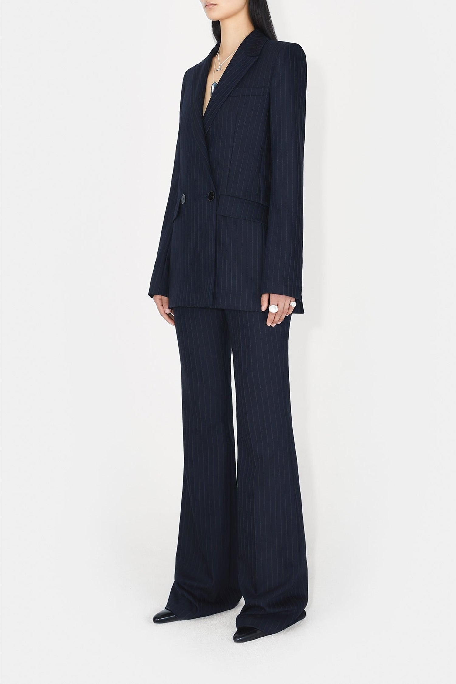 Blazer Boyfriend en laine - Midnight & Creme