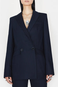 Blazer Boyfriend en laine - Midnight & Creme