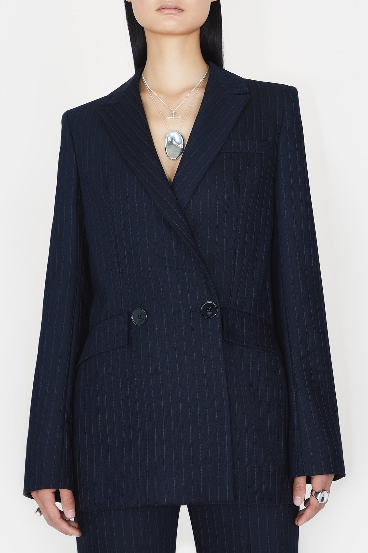 Blazer Boyfriend en laine - Midnight & Creme