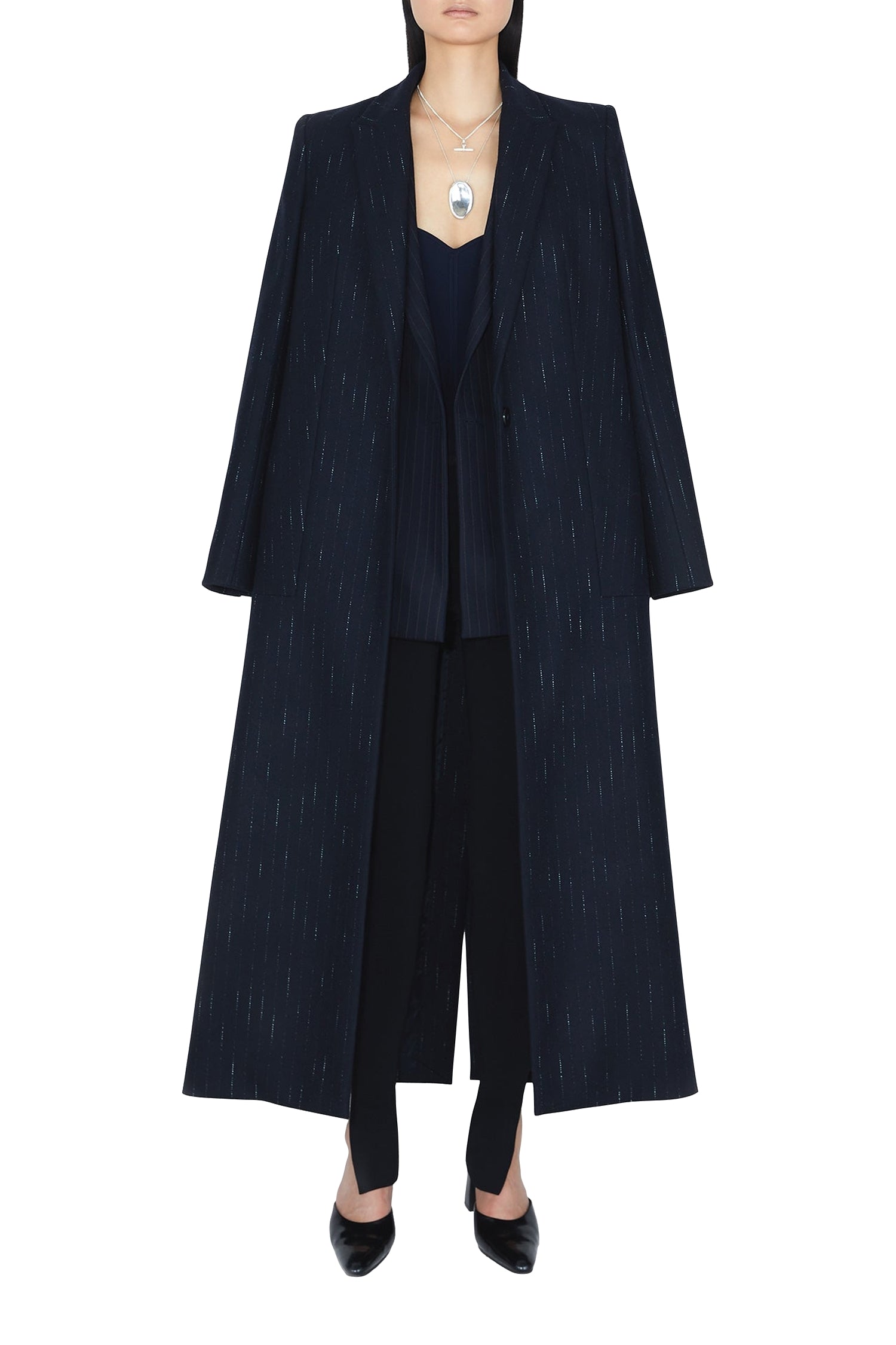 Manteau Boyfriend en laine - Midnight & Creme