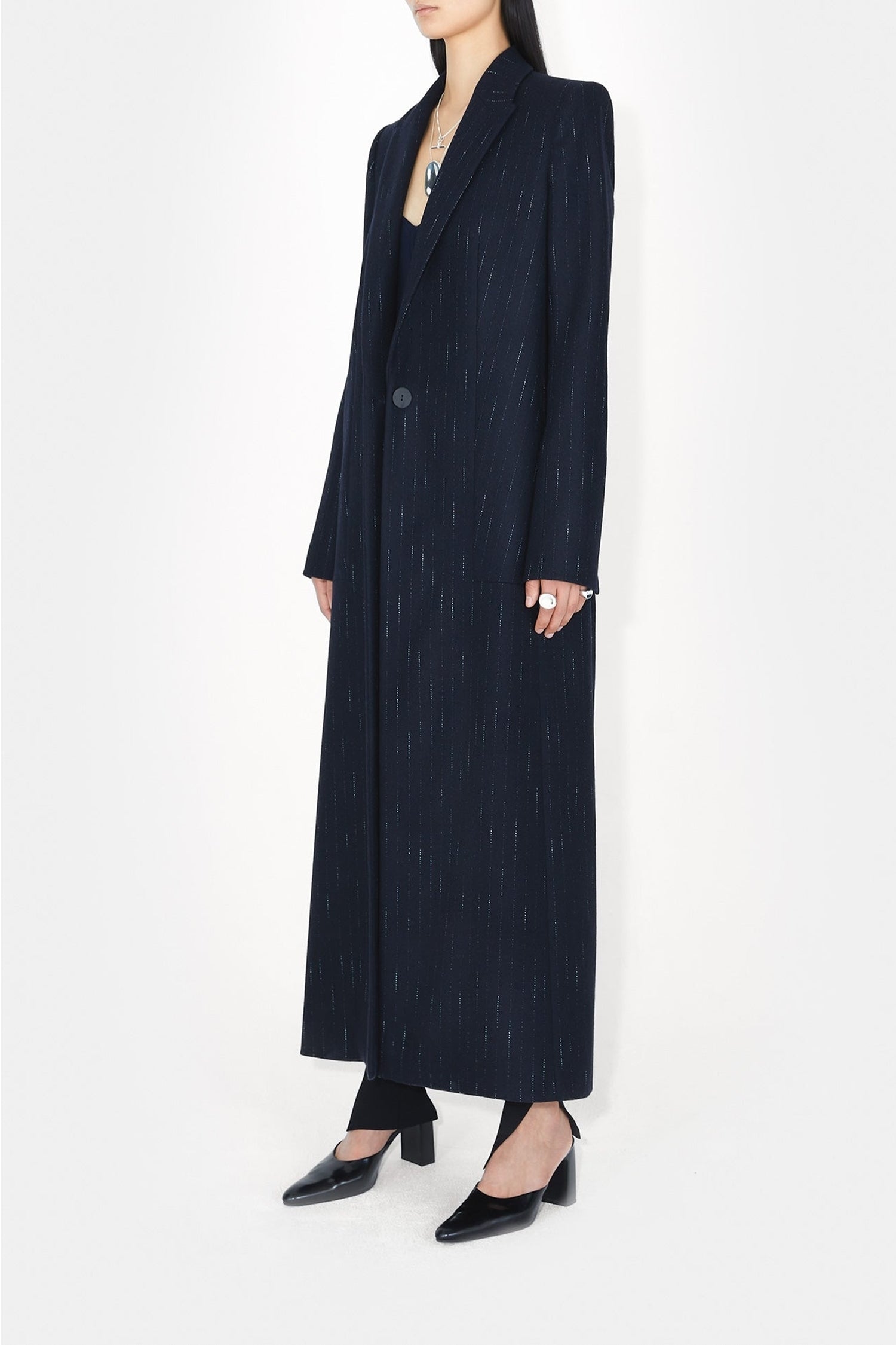Manteau Boyfriend en laine - Midnight & Creme