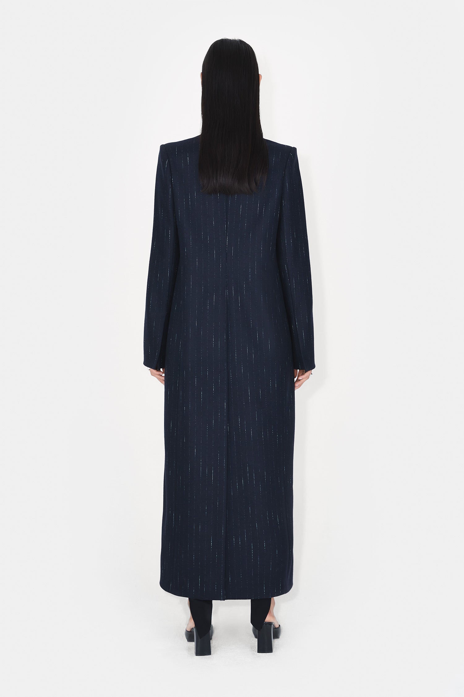 Manteau Boyfriend en laine - Midnight & Creme