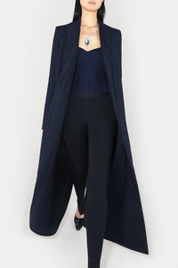 Manteau Boyfriend en laine - Midnight & Creme