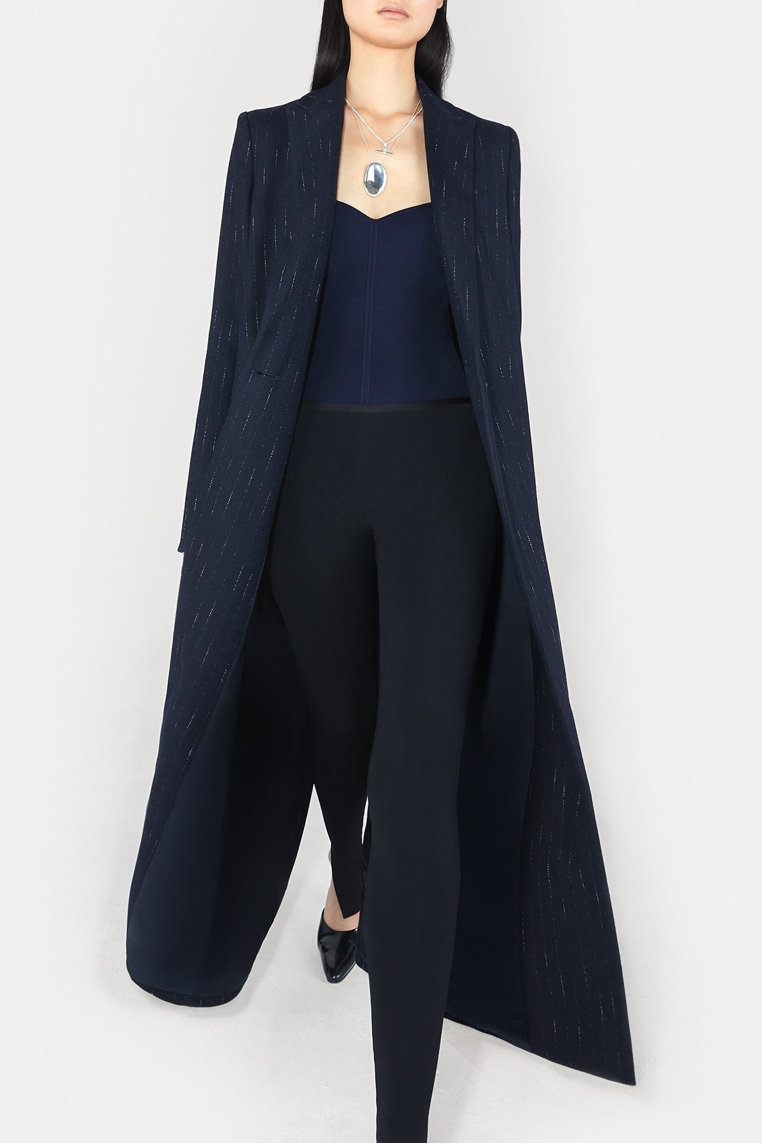 Manteau Boyfriend en laine - Midnight & Creme