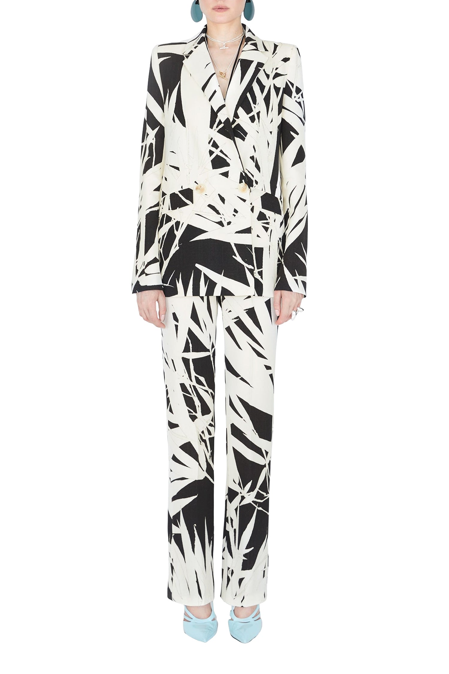 Blazer Boyfriend - Abstract Botanical Print