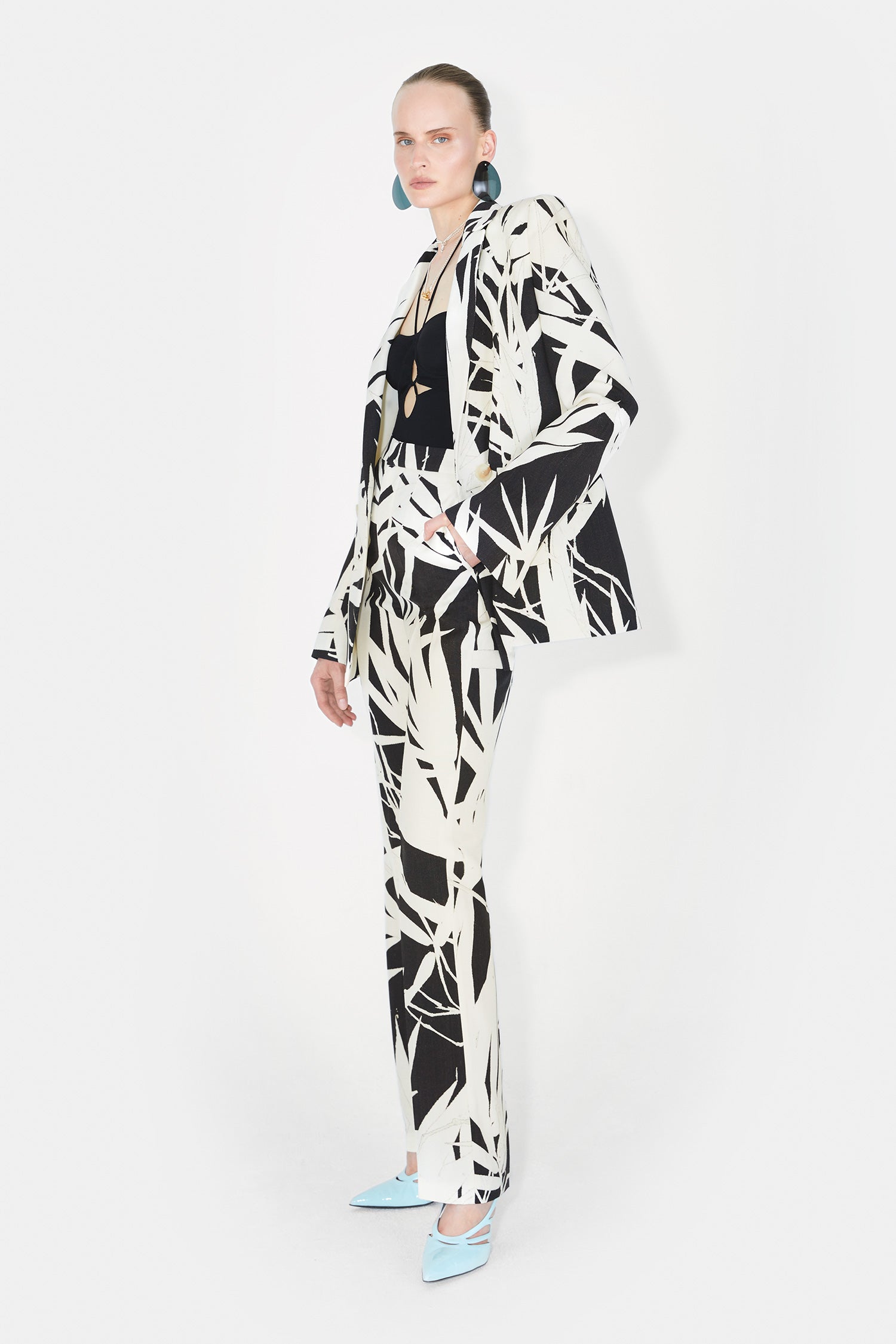 Blazer Boyfriend - Abstract Botanical Print