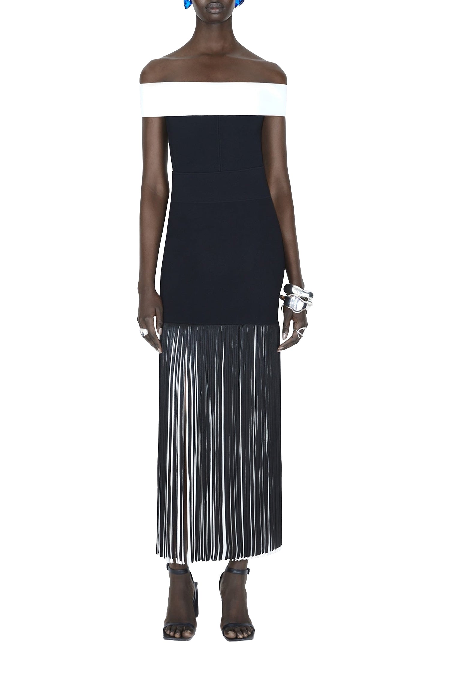 Jupe Mia à franges - Black & Pearl