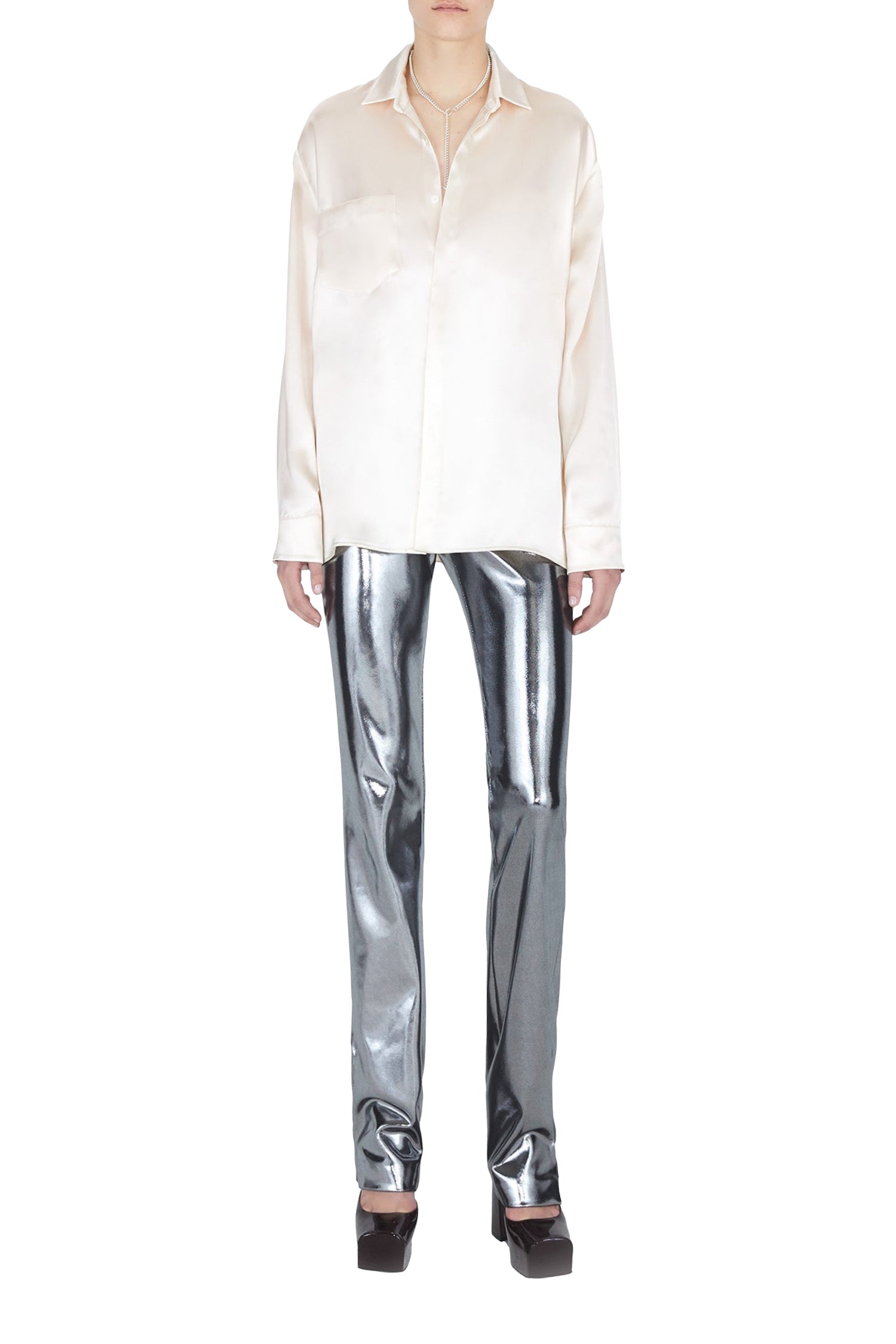 Pantalon à taille haute - Silver