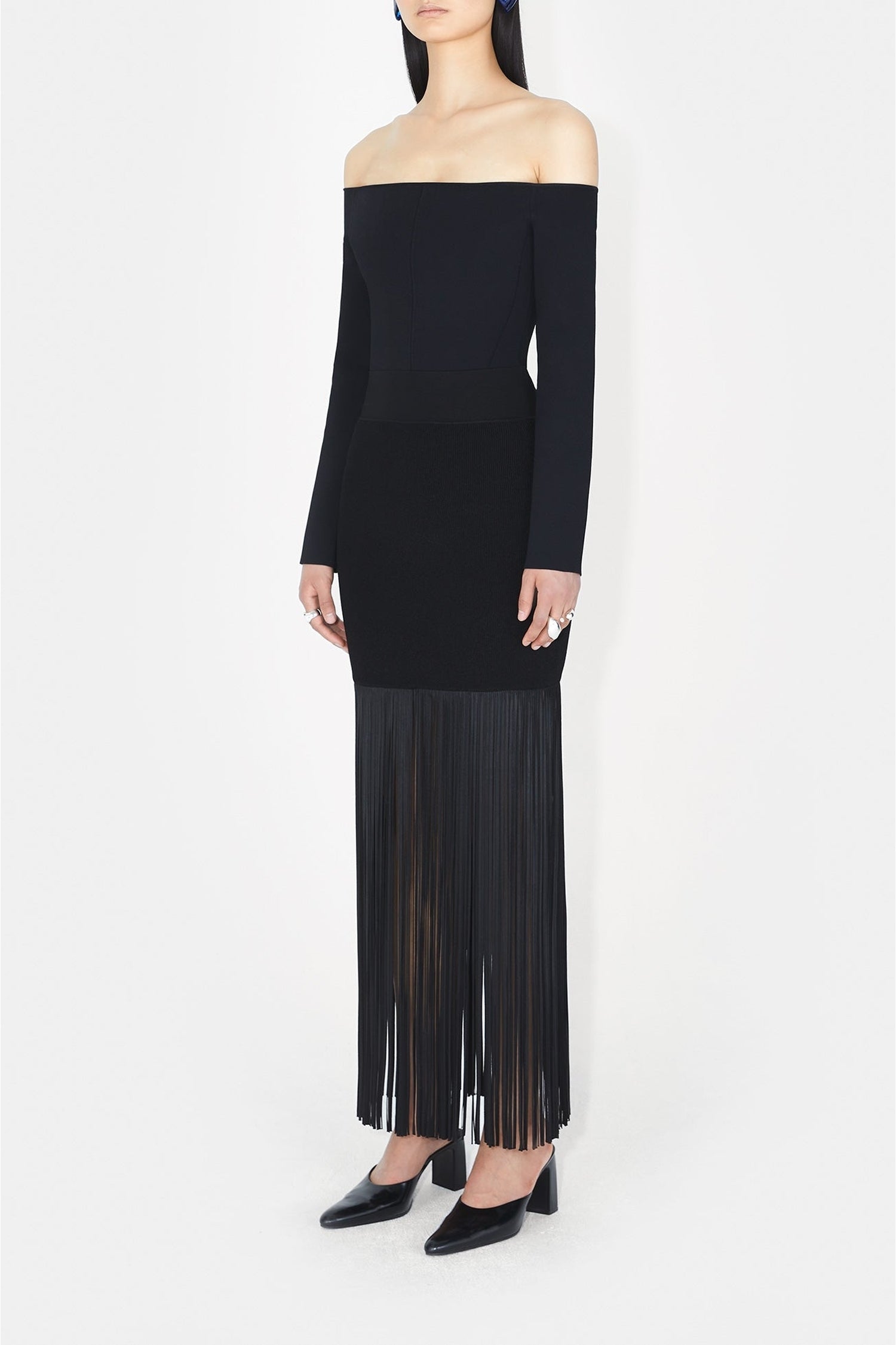 Jupe Nyx à franges - Black