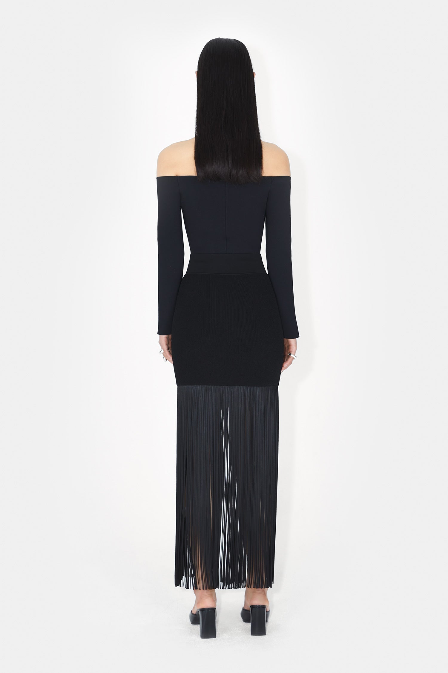 Jupe Nyx à franges - Black