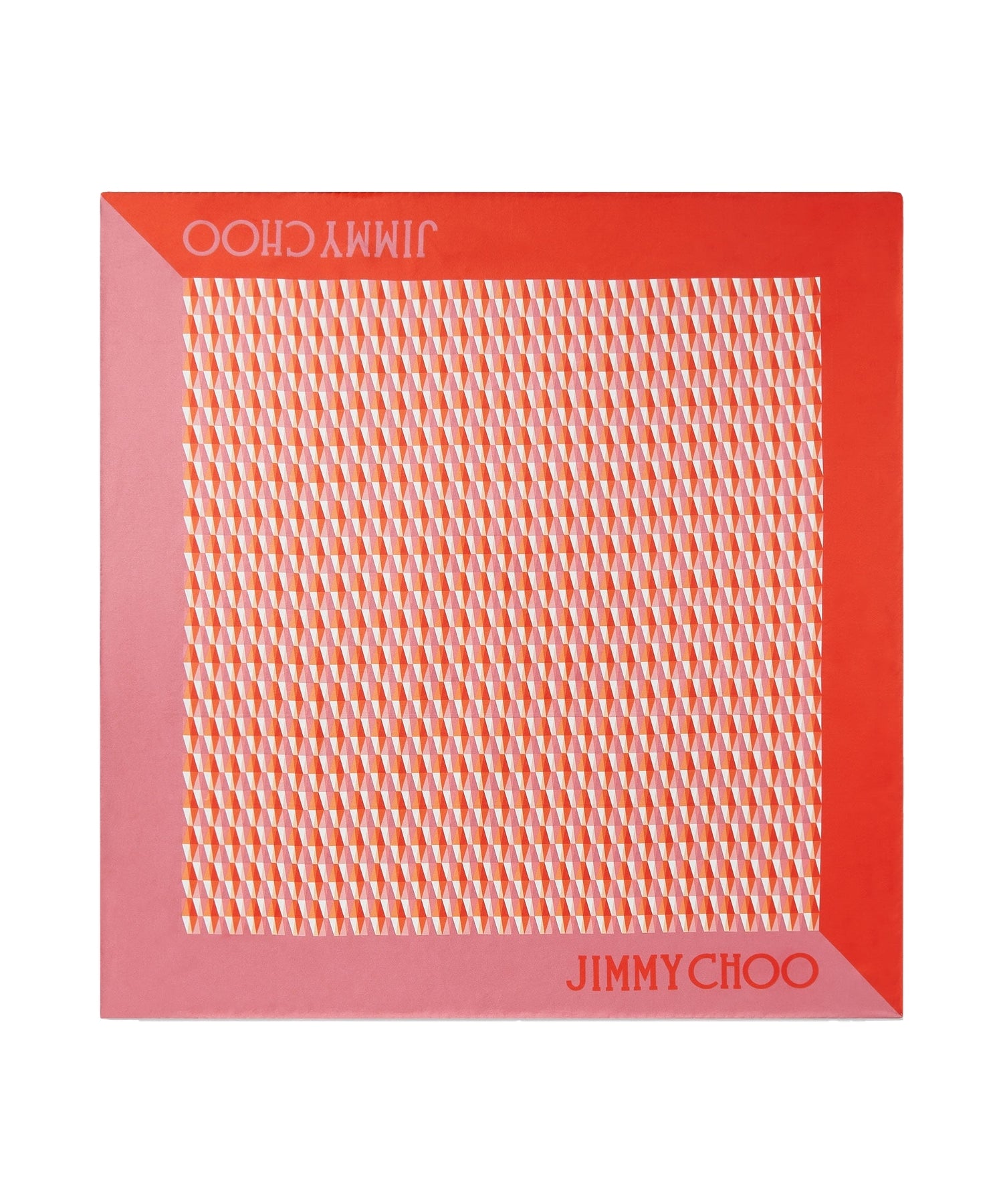 Reta silk print scarf - Paprika & Candy Pink