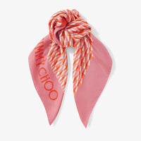 Reta silk print scarf - Paprika & Candy Pink