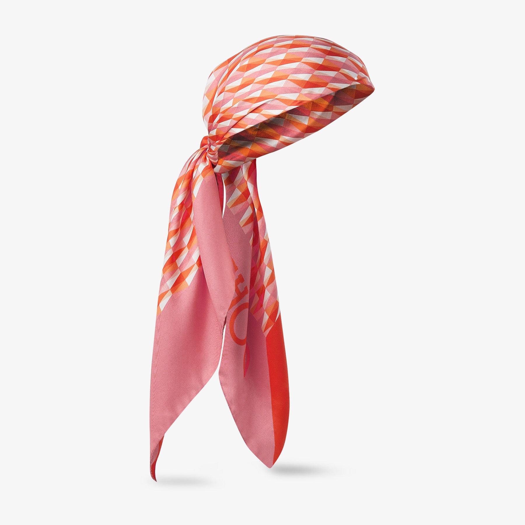 Reta silk print scarf - Paprika & Candy Pink
