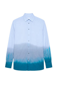 Long-sleeved shirt with a gradient effect - Oxford Blue