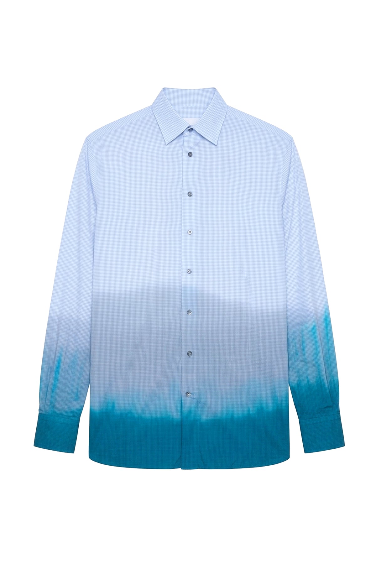 Long-sleeved shirt with a gradient effect - Oxford Blue
