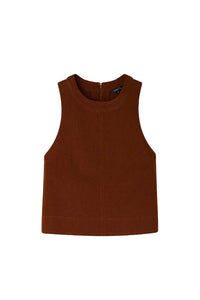 Pampa sleeveless blouse in denim - Terre Battue