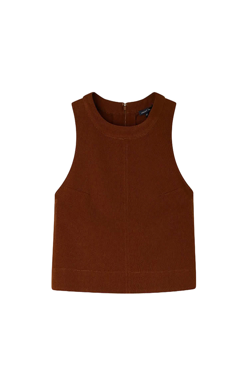Pampa sleeveless blouse in denim - Terre Battue