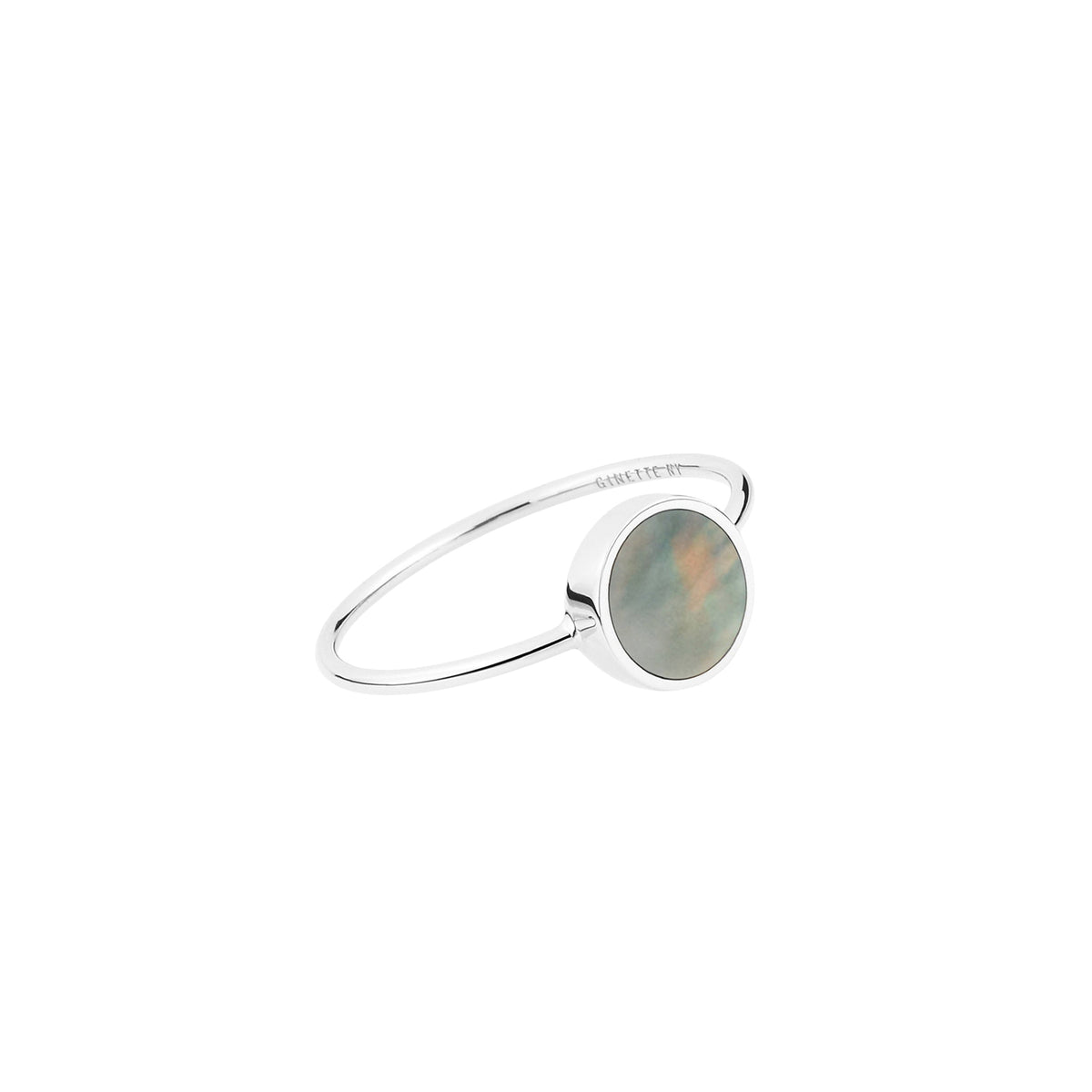 Bague Ever en or blanc 18 carats et nacre - Noir