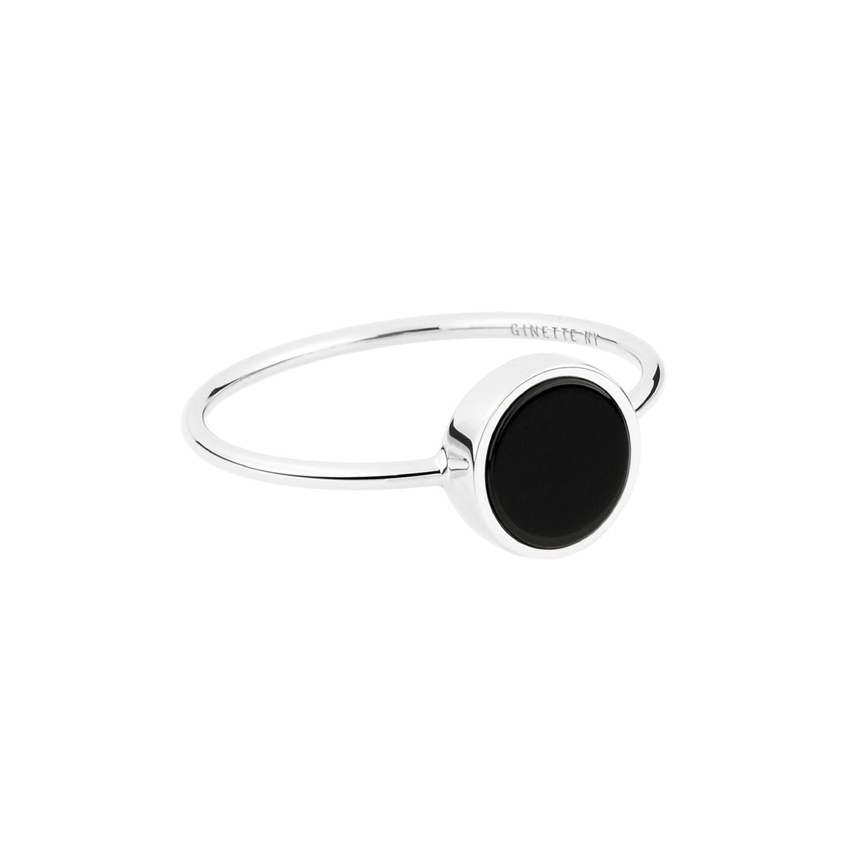 Bague Ever en or blanc 18 carats et onyx - Noir