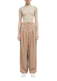 Pantalon large Reydon en laine - Beige