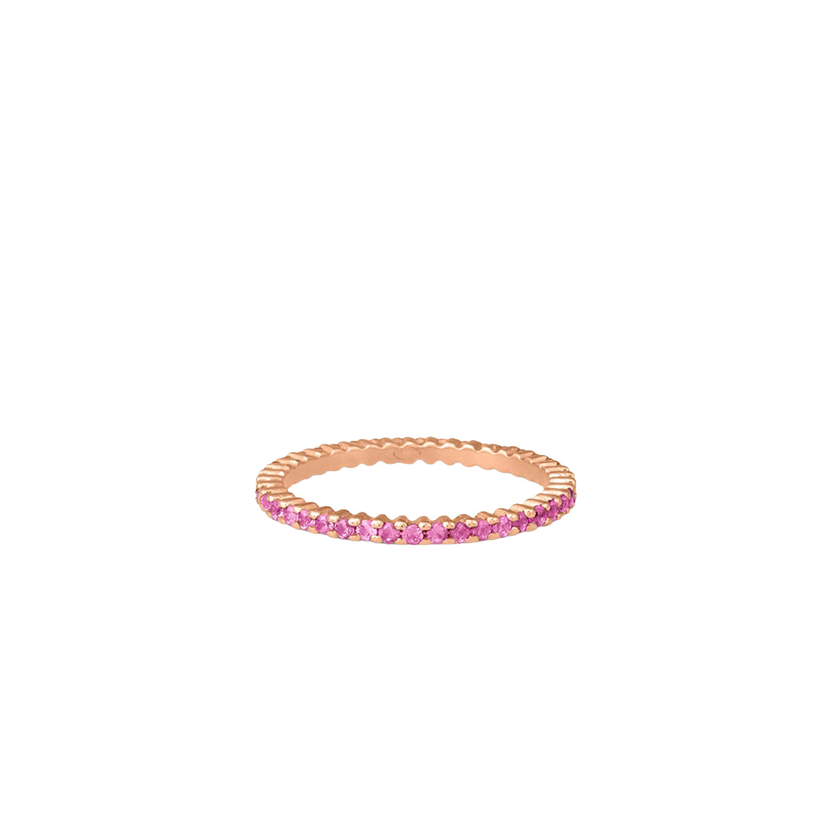 Bague fine French Kiss en or rose 18 carats et saphir - Rose