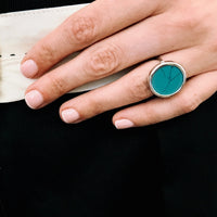 fallen sky white gold disc ring