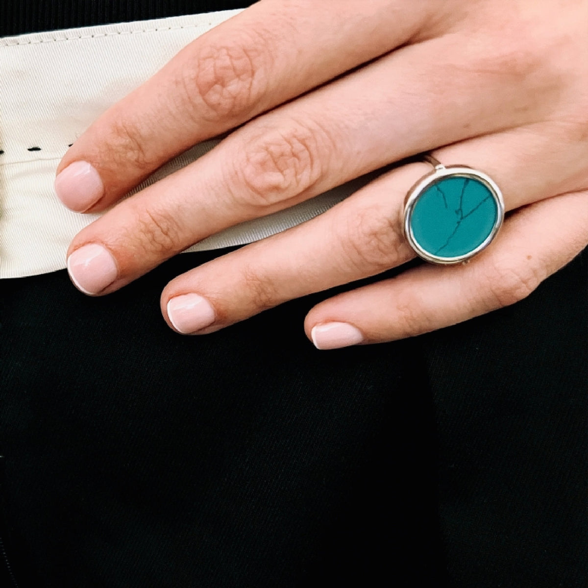 fallen sky white gold disc ring