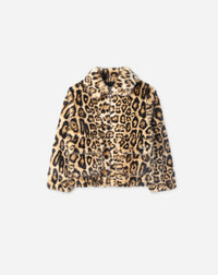 Fake leopard bomber - Marron