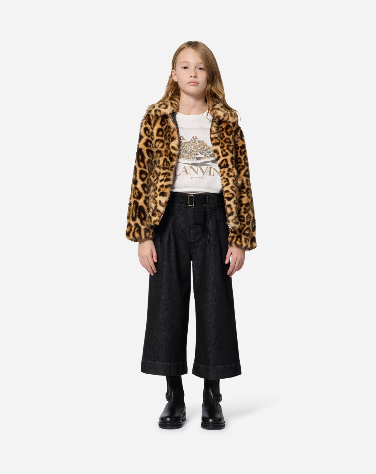 Fake leopard bomber - Marron
