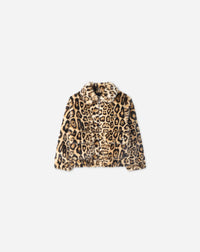 Fake leopard bomber - Marron