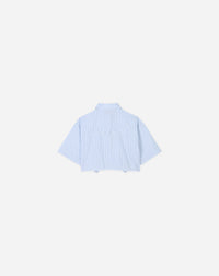 ZZNO STOCK BLANC/BLEU STRIPE SHIRT AND SHORTS SET