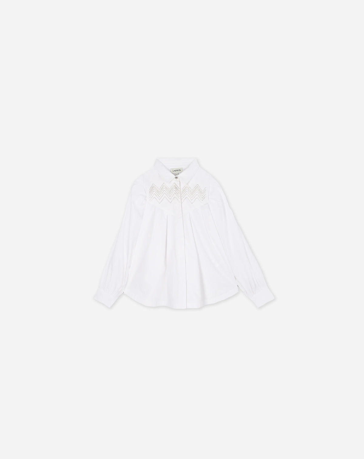 Curb embroidery ls blouse - Blanc optique