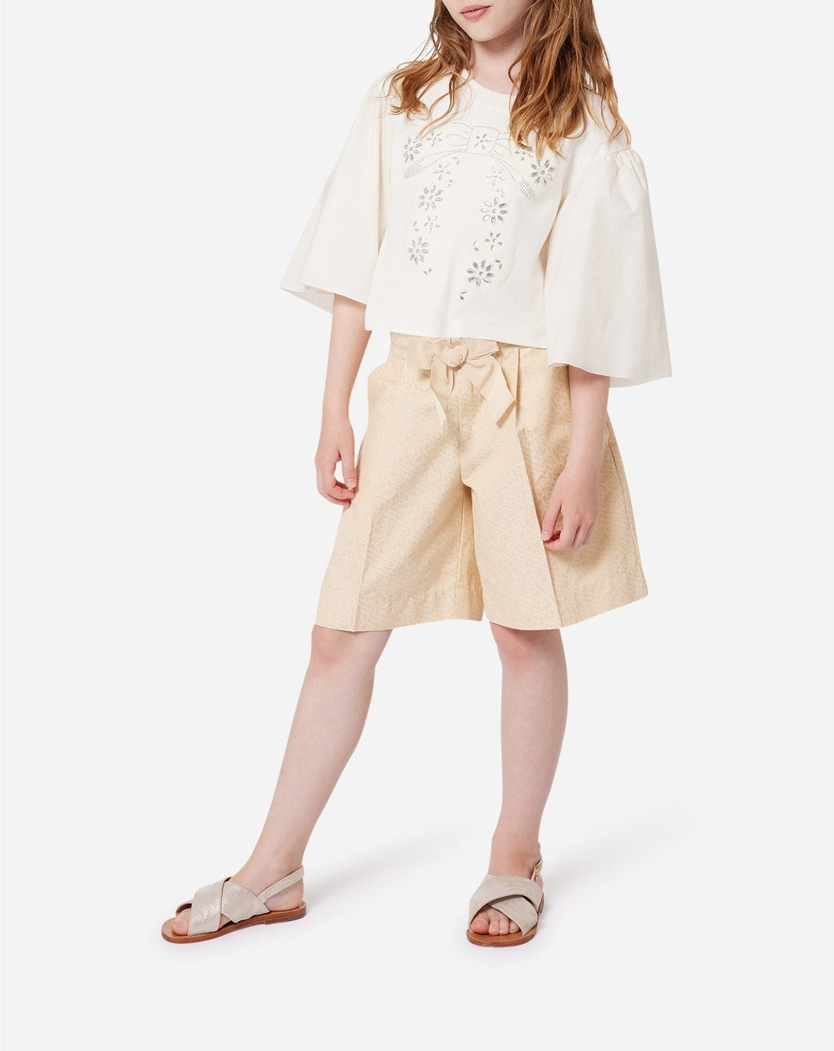 Bermuda à taille élastique - Beige Clair