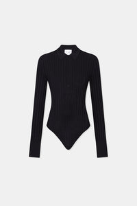Rhea Long Sleeve Body Suit - Black
