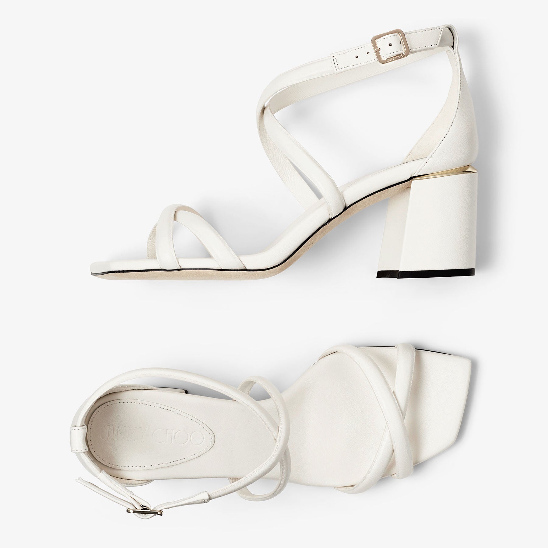 Sandales Rheea 65 en cuir - Latte