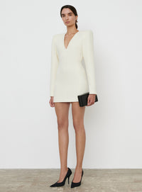 RHW V-Neck Dress Mini - Ivory