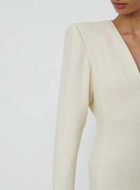 RHW V-Neck Dress Mini - Ivory