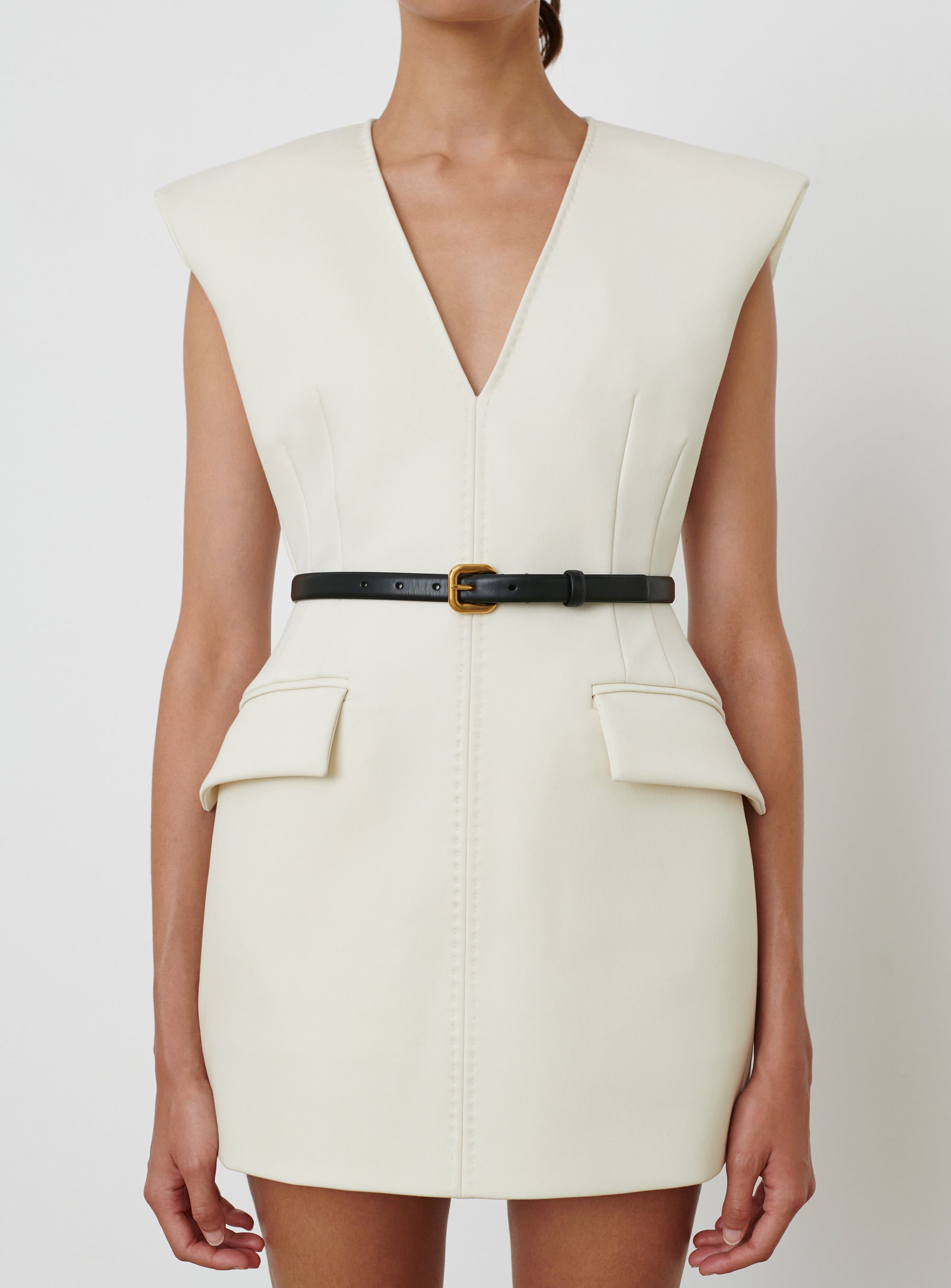 RHW Sculpted Dress Mini - Ivory