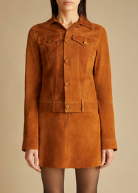 Richard jacket in leather - Chestnut