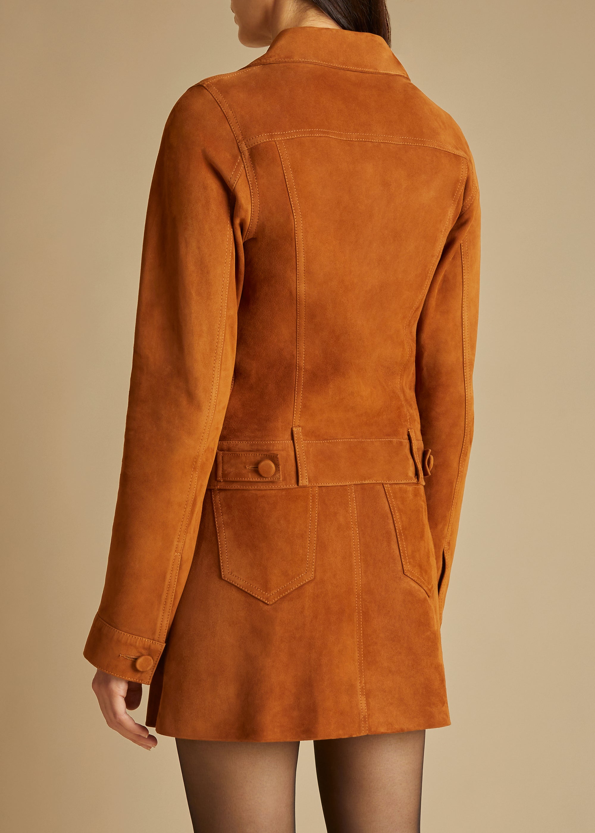 Richard jacket in leather - Chestnut