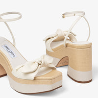Sandales Ricia à plateforme 150 en en cuir - Latte & Natural