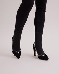 Bottines Rime en daim à bout pointu - Black
