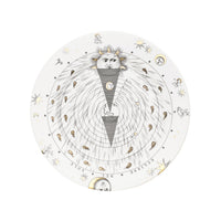 Assiette avec aile Astronomici n°3 en porcelaine - Or & Noir & Blanc