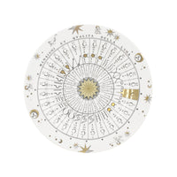 Assiette avec aile Astronomici n°4 en porcelaine - Or & Noir & Blanc