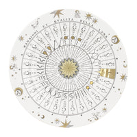 Assiette avec aile Astronomici n°4 en porcelaine - Or & Noir & Blanc