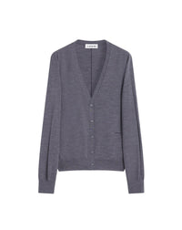 ZZNO STOCK GRIS FONCE CHINE MERINOS CARDIGAN