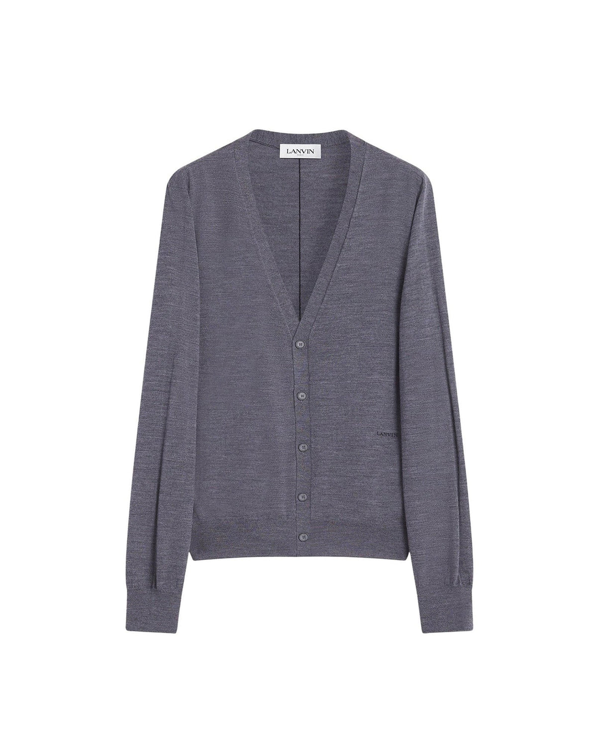 ZZNO STOCK GRIS FONCE CHINE MERINOS CARDIGAN
